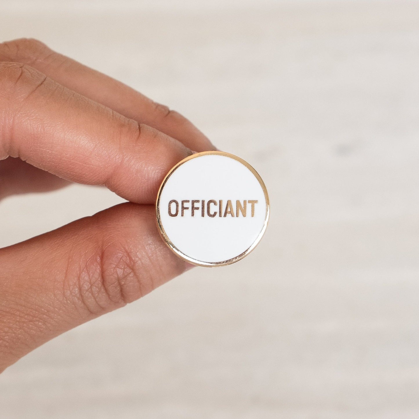 
                  
                    Officiant Gold Pin | Palm and Posy
                  
                