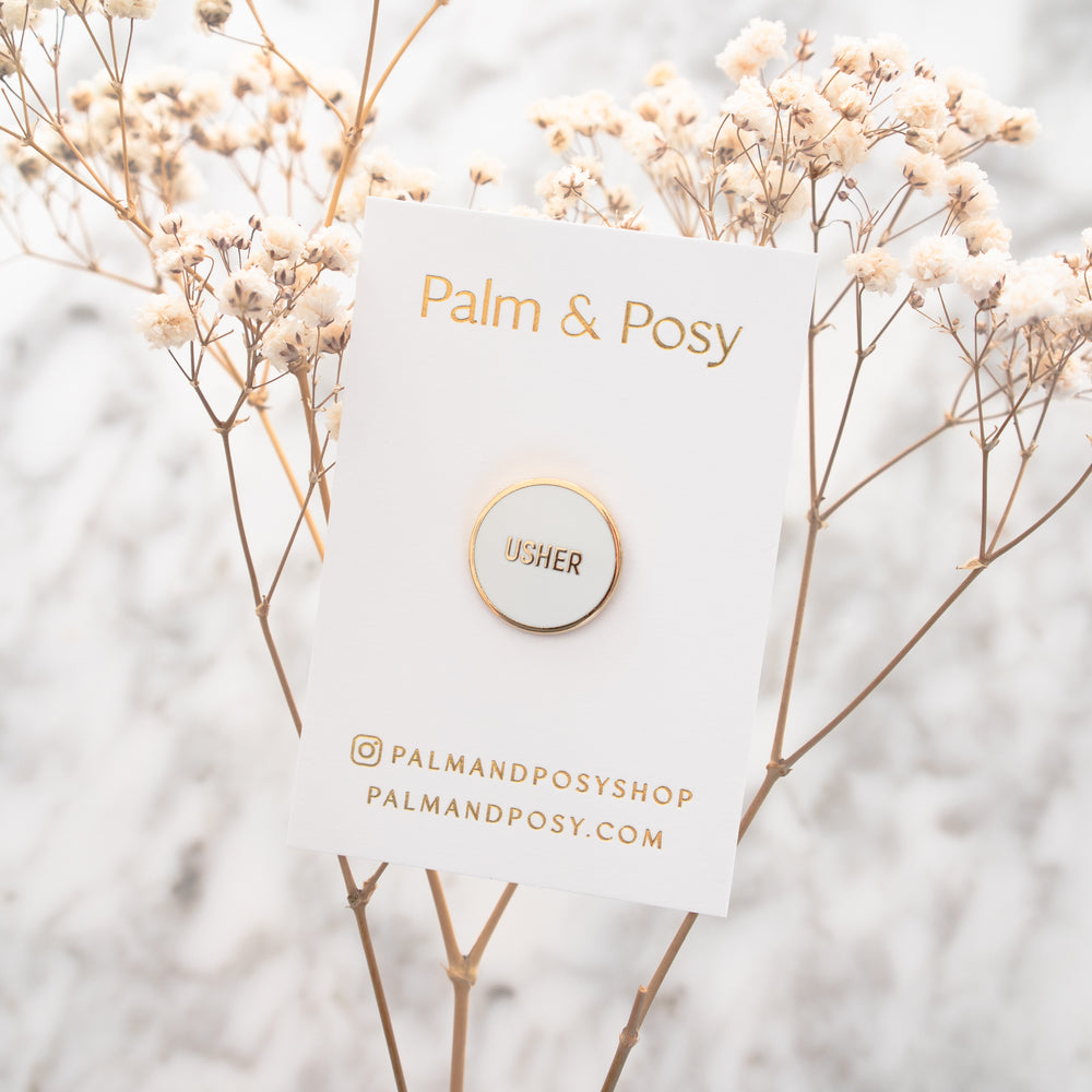 
                  
                    Usher Best Pin | Palm and Posy
                  
                